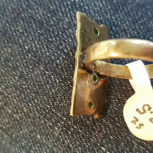 Sterling Ring size 7.5 ring, fantastic green - Picture 4 of 7